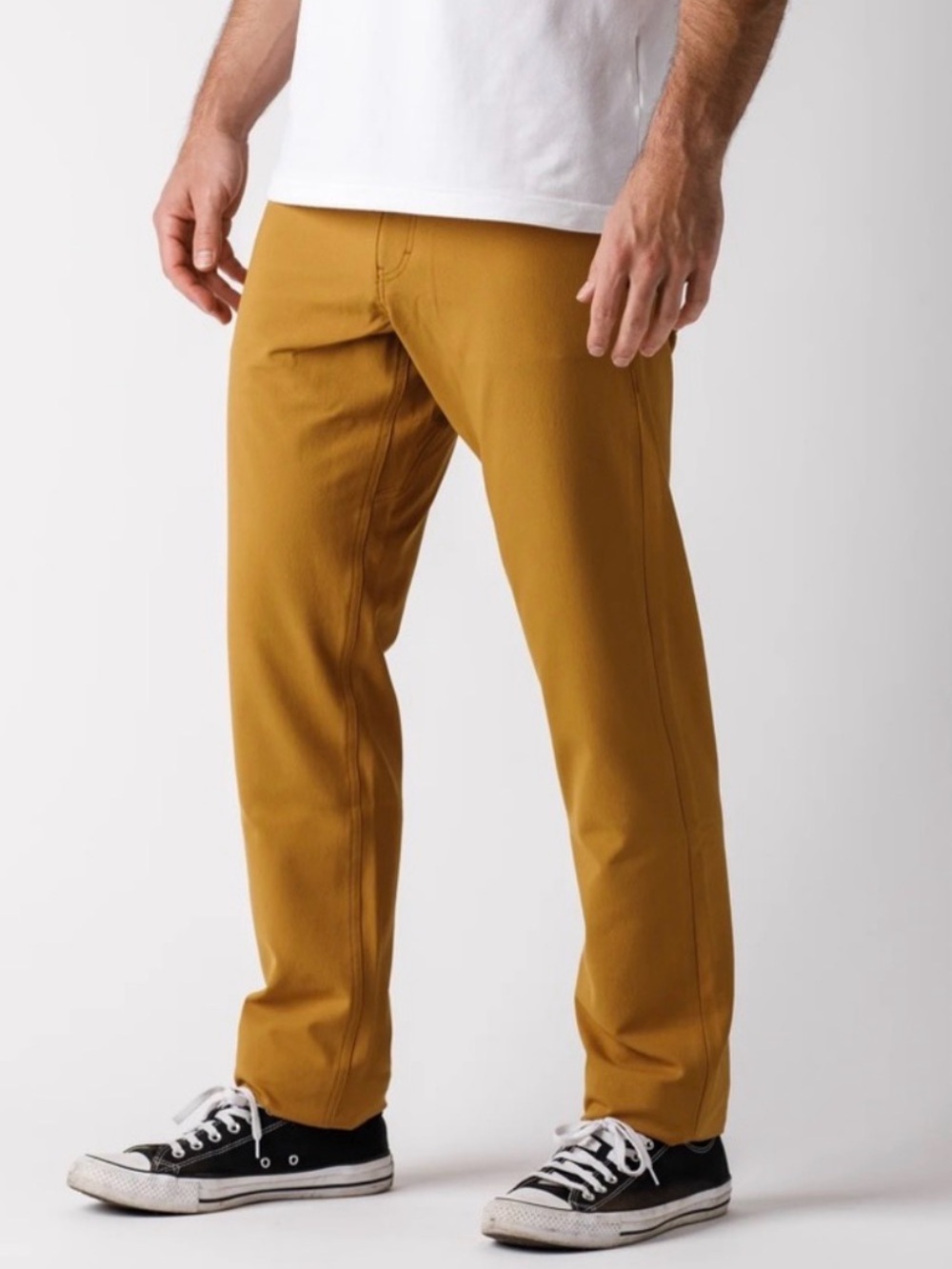 Western Rise Slim Fit Men's Mustard Turmeric   Straight Pants SZ  35 / 30